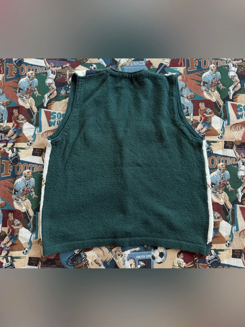 Vintage 90s Men’s New River Co Argyle Pattern Green Sweater Vest